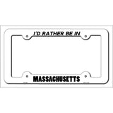 Be In Massachusetts Novelty Metal License Plate Frame LPF-348 White