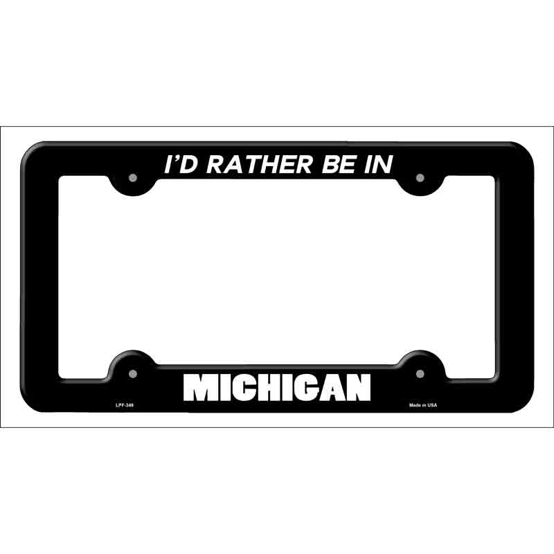 Be In Michigan Novelty Metal License Plate Frame LPF-349 Black