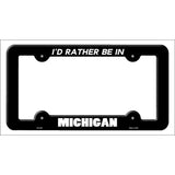 Be In Michigan Novelty Metal License Plate Frame LPF-349 Black