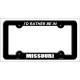 Be In Missouri Novelty Metal License Plate Frame LPF-352 Black