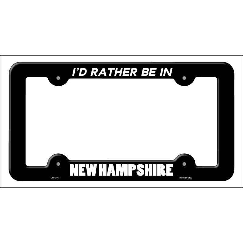 Be In New Hampshire Novelty Metal License Plate Frame LPF-356 Black