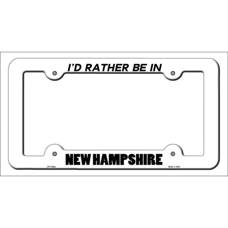 Be In New Hampshire Novelty Metal License Plate Frame LPF-356 White