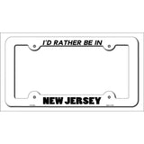 Be In New Jersey Novelty Metal License Plate Frame LPF-357 White