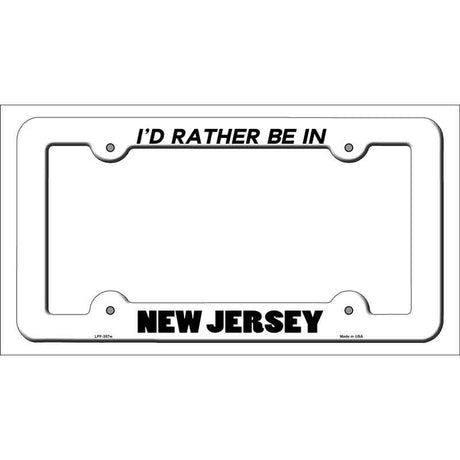 Be In New Jersey Novelty Metal License Plate Frame LPF-357 White