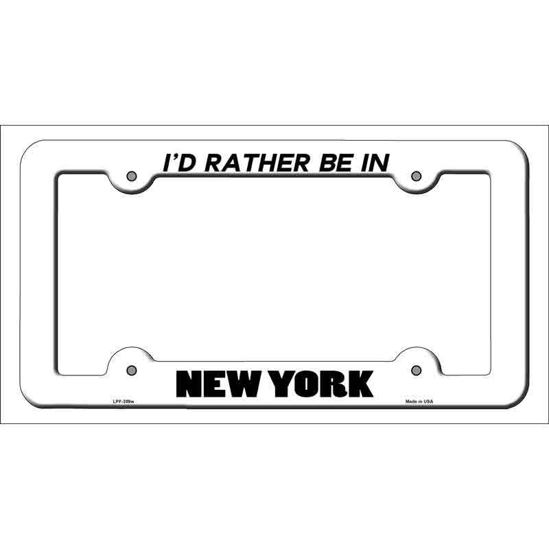 Be In New York Novelty Metal License Plate Frame LPF-359 White