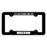 Be In Oregon Novelty Metal License Plate Frame LPF-364 Black