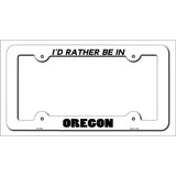 Be In Oregon Novelty Metal License Plate Frame LPF-364 White