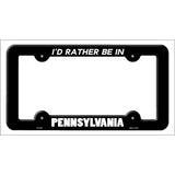 Be In Pennsylvania Novelty Metal License Plate Frame LPF-365 Black