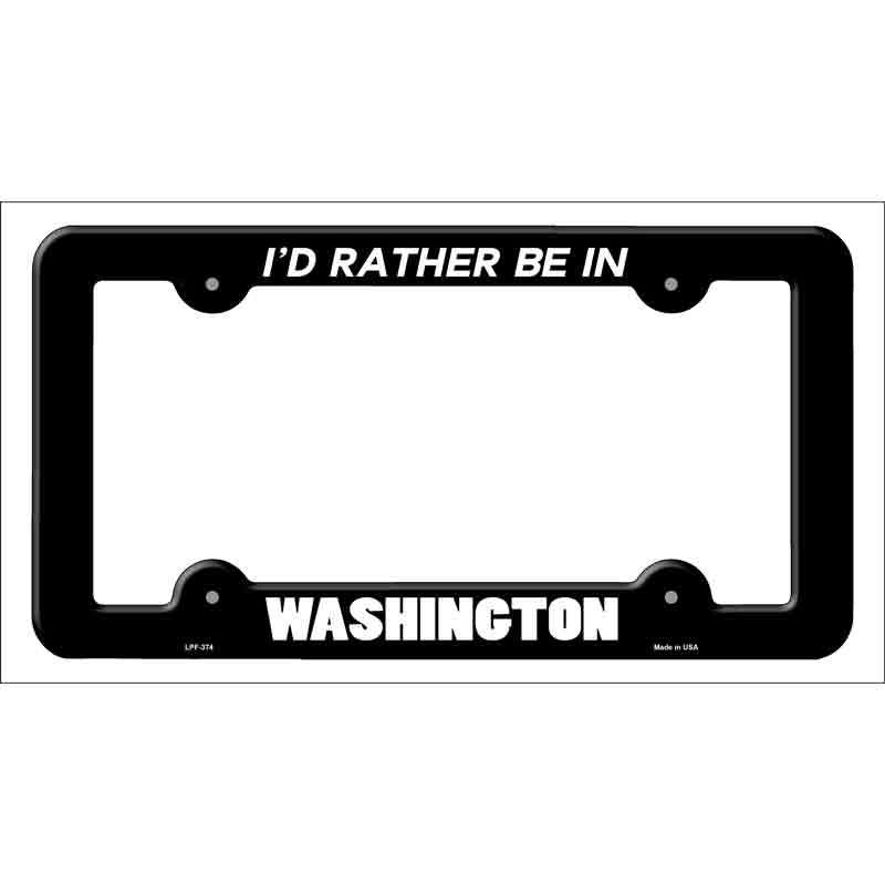 Be In Washington Novelty Metal License Plate Frame LPF-374 Black