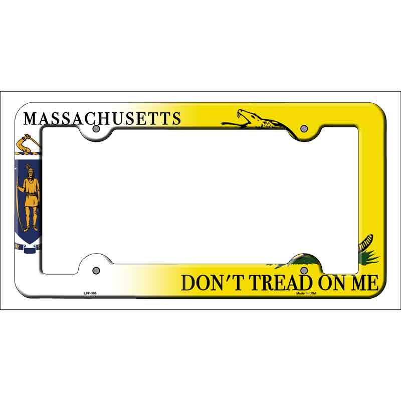 Massachusetts|Dont Tread Novelty Metal License Plate Frame LPF-399