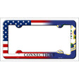 Connecticut|American Flag Novelty Metal License Plate Frame LPF-446