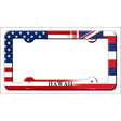 Hawaii|American Flag Novelty Metal License Plate Frame LPF-450