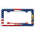 Idaho|American Flag Novelty Metal License Plate Frame LPF-451