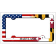 Maryland|American Flag Novelty Metal License Plate Frame LPF-459