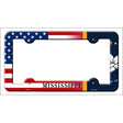 Mississippi|American Flag Novelty Metal License Plate Frame LPF-463