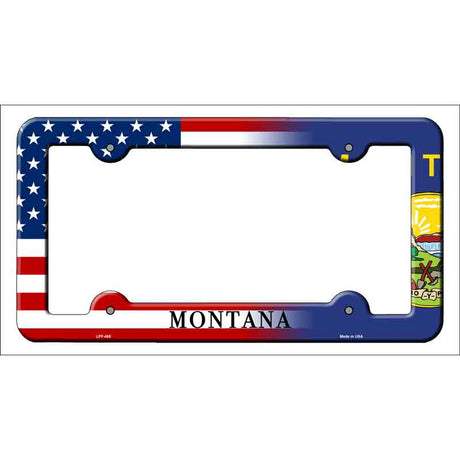 Montana|American Flag Novelty Metal License Plate Frame LPF-465