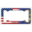 Nebraska|American Flag Novelty Metal License Plate Frame LPF-466