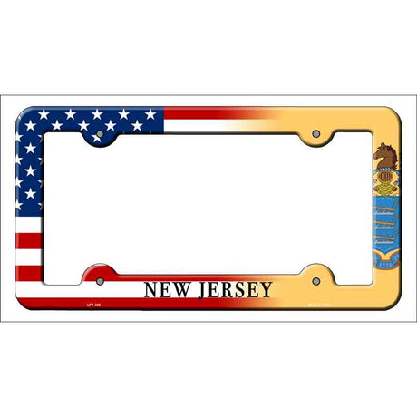 New Jersey|American Flag Novelty Metal License Plate Frame LPF-469