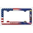 North Dakota|American Flag Novelty Metal License Plate Frame LPF-473