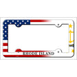 Rhode Island|American Flag Novelty Metal License Plate Frame LPF-478