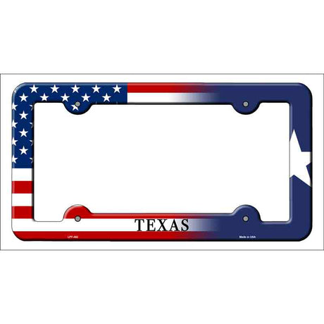 Texas|American Flag Novelty Metal License Plate Frame LPF-482