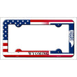 Wyoming|American Flag Novelty Metal License Plate Frame LPF-489