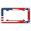 Confederate|American Flag Novelty Metal License Plate Frame LPF-491