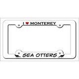 I Love Monterey Sea Otters Novelty Metal License Plate Frame LPF-493 White