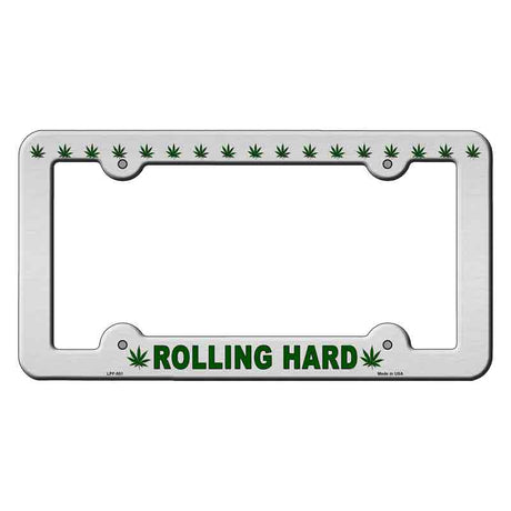 Rolling Hard Weed Novelty Metal License Plate Frame