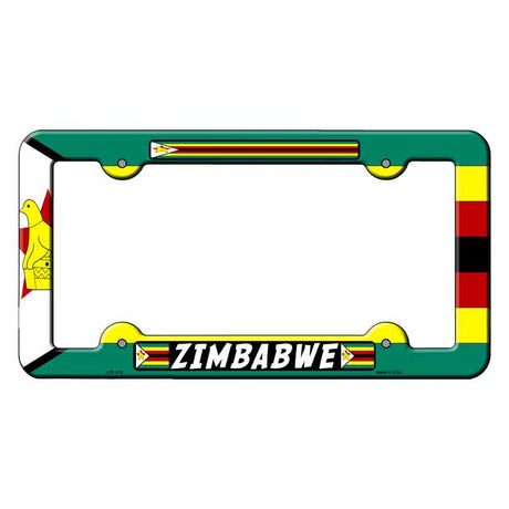 Zimbabwe Flag Novelty Metal License Plate Frame