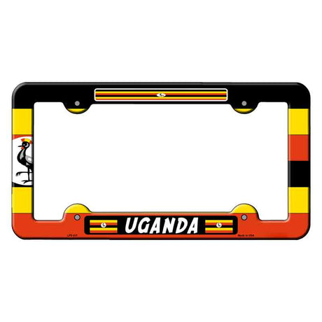 Uganda Flag Novelty Metal License Plate Frame