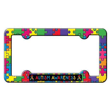 Autism Awareness Ribbons Novelty Metal License Plate Frame