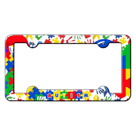 Autism with Ribbon and Heart Novelty Metal License Plate Frame