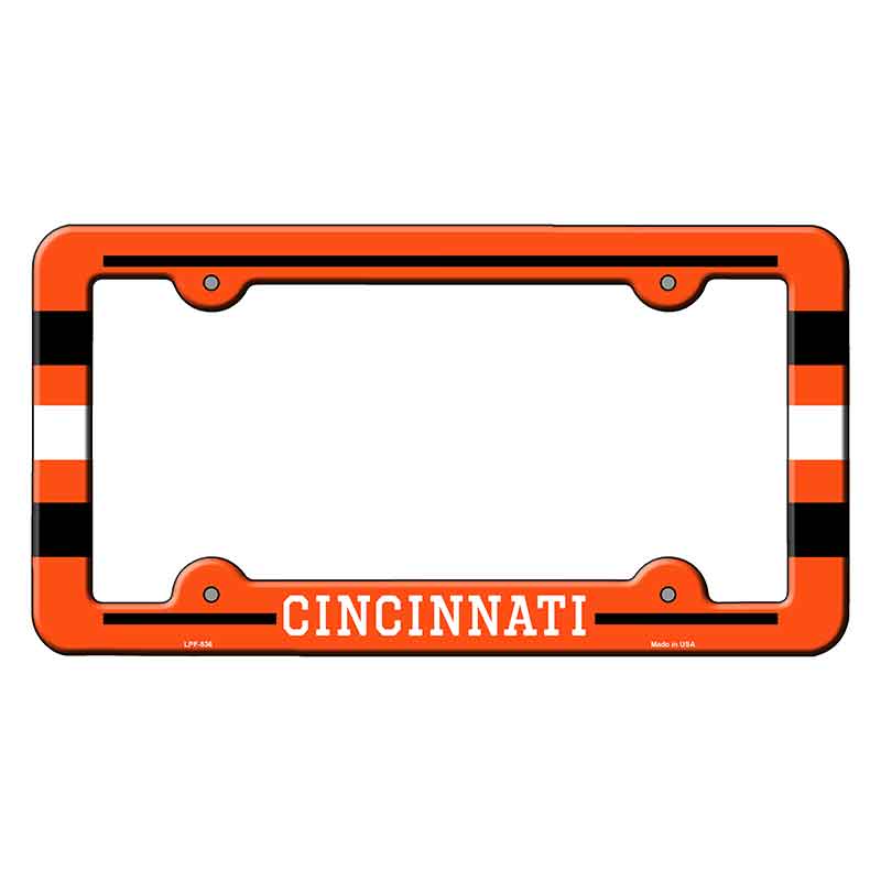 Cincinnati Novelty Metal Molded License Plate Frame LPF-536