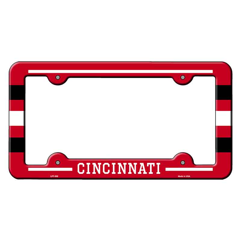 Cincinnati Novelty Metal Molded License Plate Frame LPF-598