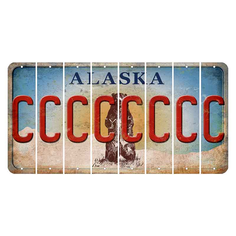 Alaska Kodiak Bear Cut License Plate Strips (Set of 8) C