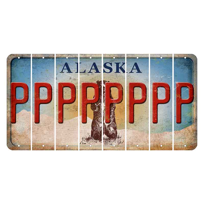 Alaska Kodiak Bear Cut License Plate Strips (Set of 8)