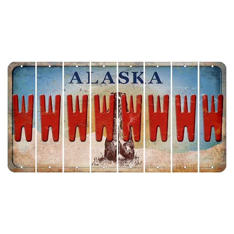 Alaska Kodiak Bear Cut License Plate Strips (Set of 8)