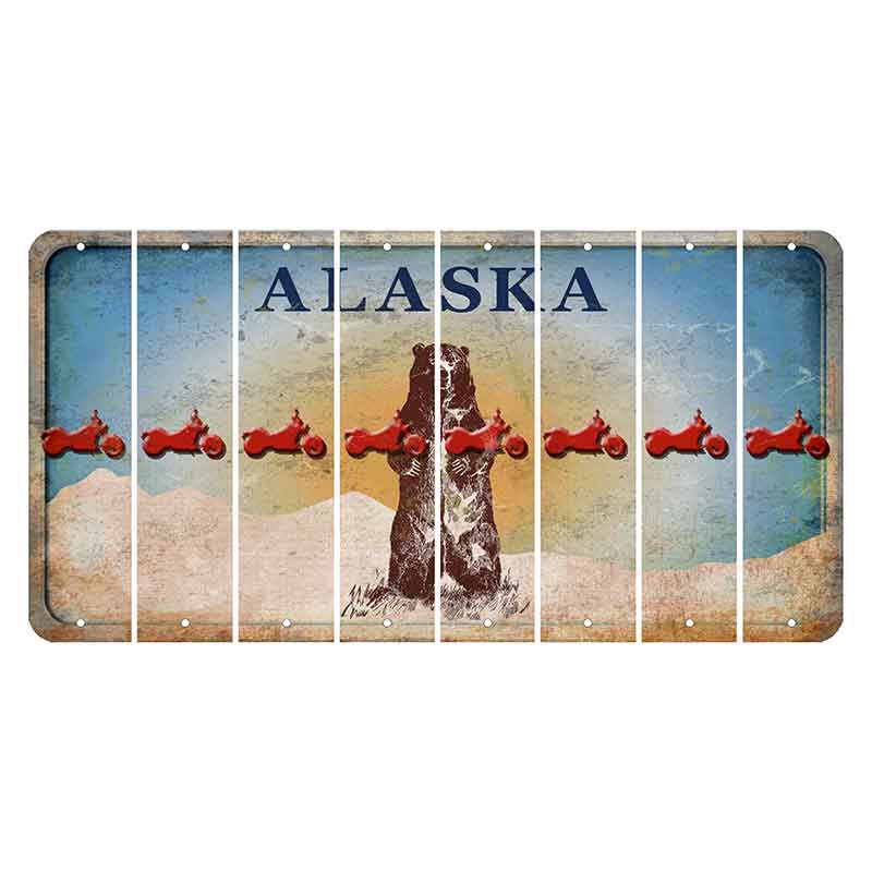Alaska Kodiak Bear Cut License Plate Strips (Set of 8) Motorcycle