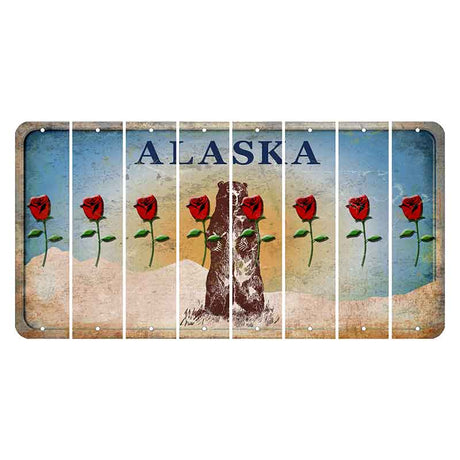 Alaska Kodiak Bear Cut License Plate Strips (Set of 8)