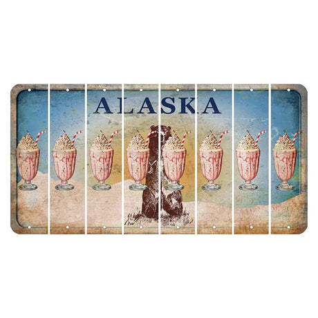 Alaska Kodiak Bear Cut License Plate Strips (Set of 8)