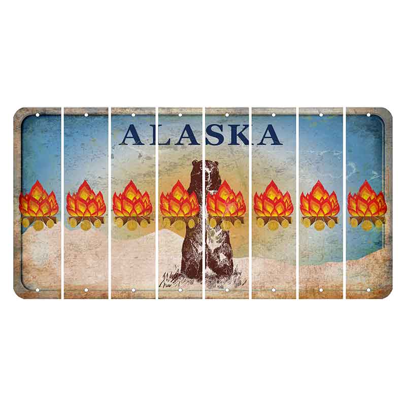 Alaska Kodiak Bear Cut License Plate Strips (Set of 8)