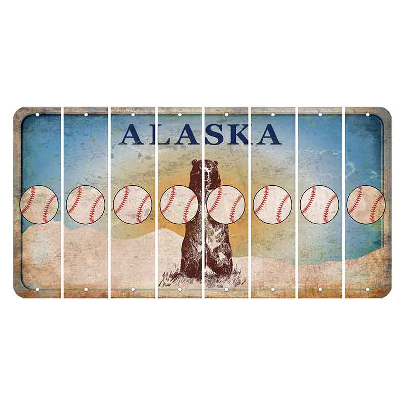 Alaska Kodiak Bear Cut License Plate Strips (Set of 8)