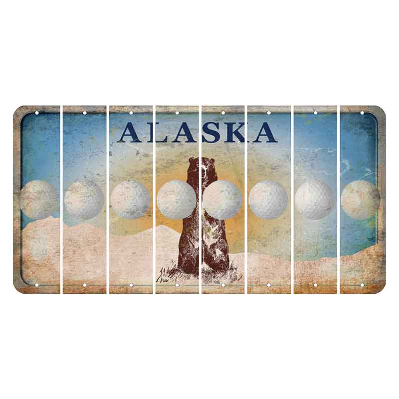 Alaska Kodiak Bear Cut License Plate Strips (Set of 8)