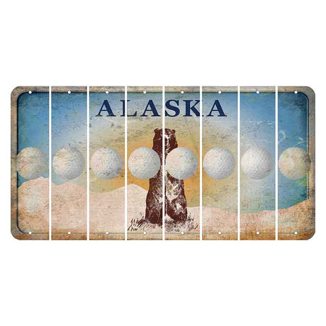 Alaska Kodiak Bear Cut License Plate Strips (Set of 8)