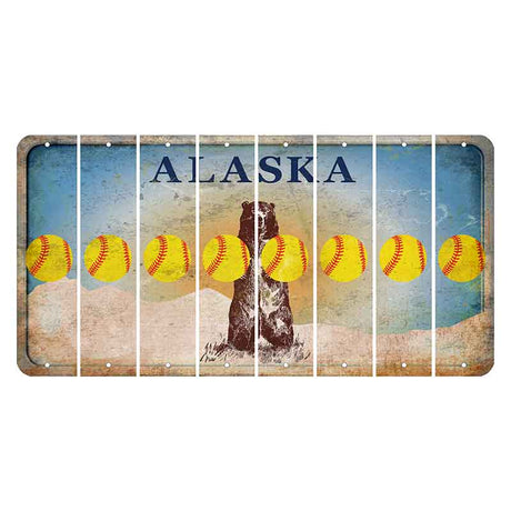 Alaska Kodiak Bear Cut License Plate Strips (Set of 8)