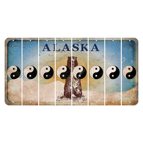 Alaska Kodiak Bear Cut License Plate Strips (Set of 8)