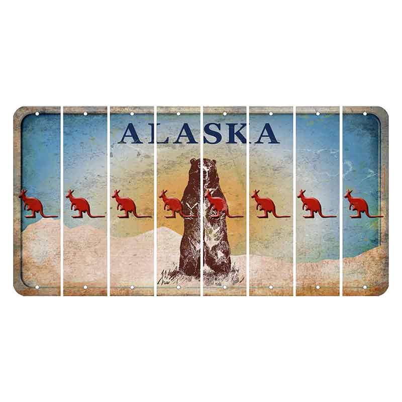Alaska Kodiak Bear Cut License Plate Strips (Set of 8) Kangaroo