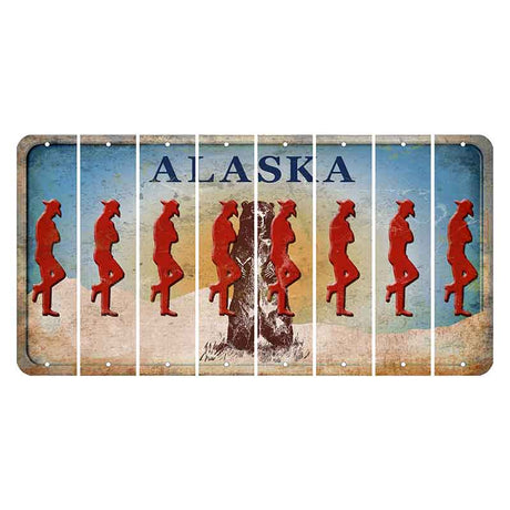 Alaska Kodiak Bear Cut License Plate Strips (Set of 8)