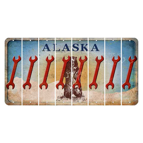 Alaska Kodiak Bear Cut License Plate Strips (Set of 8)